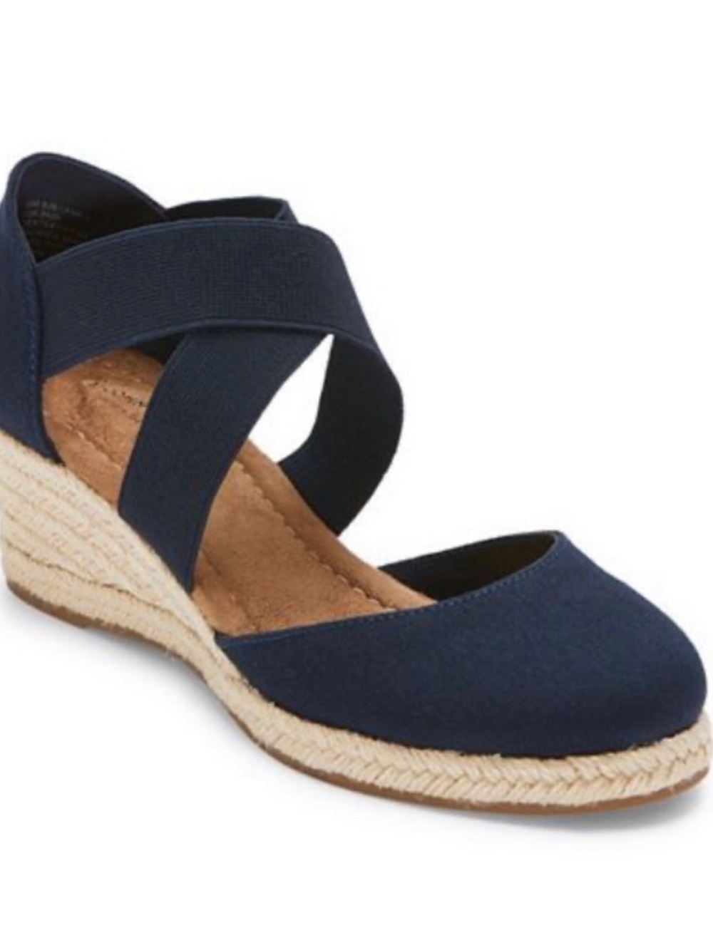 St. John's Bay Navy Espadrille Wedge with Crisscross Straps